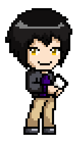 female pixelated character with black hair